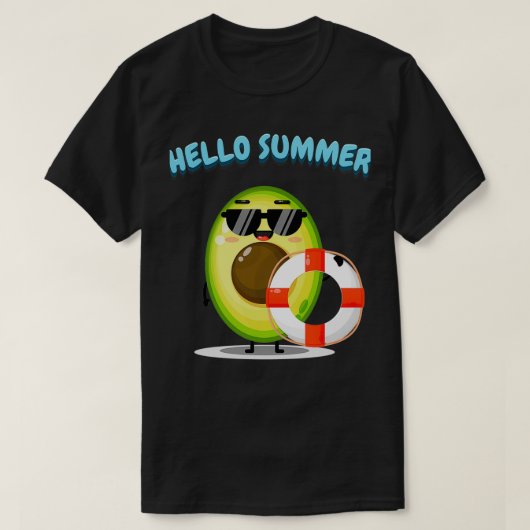 Cute Avocado met een float T-shirt (Design voorkant)