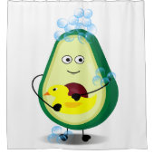 Cute Avocado neemt een Cartoon voor de douche Douchegordijn (Voorkant)