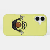 Cute Avocado Ninja Shuriken Warrior Illustration iPhone 16 Hoesje (Achterkant horizontaal)