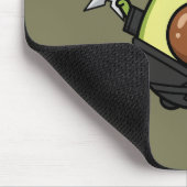 Cute Avocado Ninja Shuriken Warrior Illustration Muismat (Hoek)