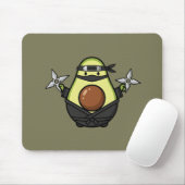 Cute Avocado Ninja Shuriken Warrior Illustration Muismat (Met muis)