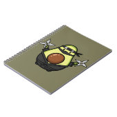 Cute Avocado Ninja Shuriken Warrior Illustration Notitieboek (Linkerzijde)