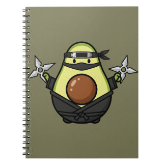 Cute Avocado Ninja Shuriken Warrior Illustration Notitieboek