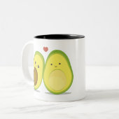 Cute avocado-paar tweekleurige koffiemok (Voorkant links)