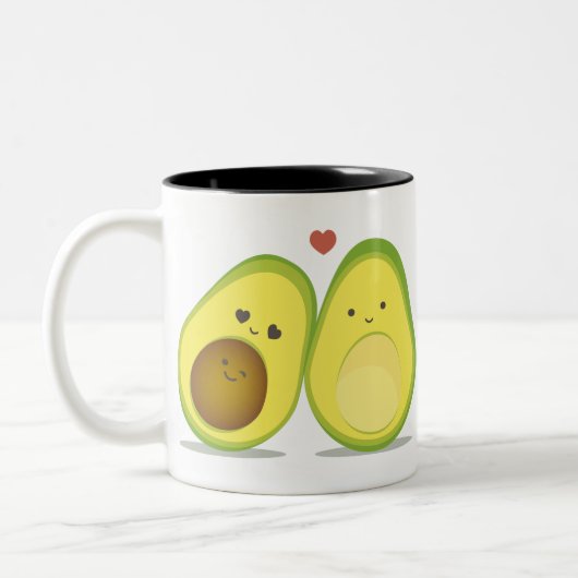 Cute avocado-paar tweekleurige koffiemok (Links)