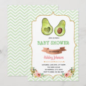 Cute avocado-partij themauitnodiging kaart (Voorkant / Achterkant)