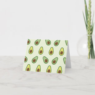 Cute Avocado Pattern Bedankkaart