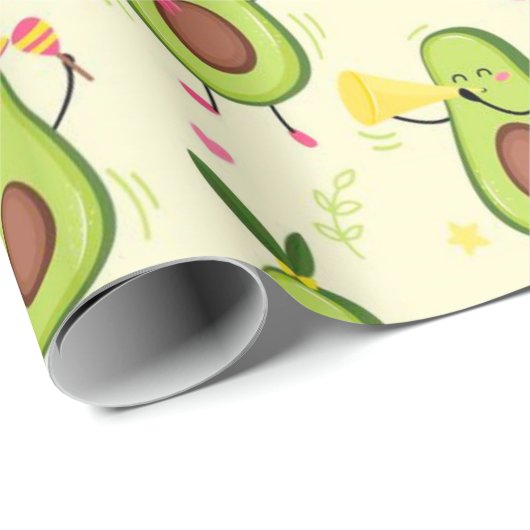 Cute Avocado Pattern Cadeaupapier (Rol Hoek)