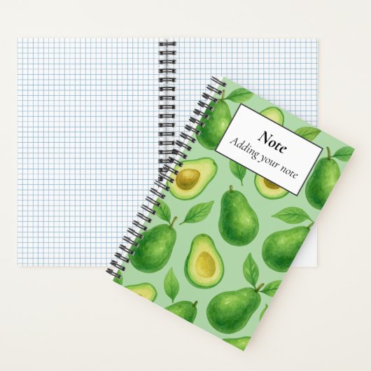 Cute Avocado pattern | Green Aesthetic Fruit gift Notitieboek (Binnen)