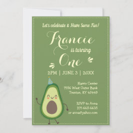 Cute Avocado personaliseer de kleurrijke 1 ste ver Kaart