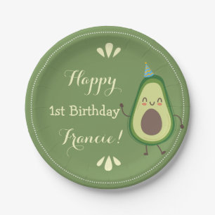 Cute Avocado personaliseer de kleurrijke 1 ste ver Papieren Bordje