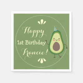 Cute Avocado personaliseer de kleurrijke 1 ste ver Servet