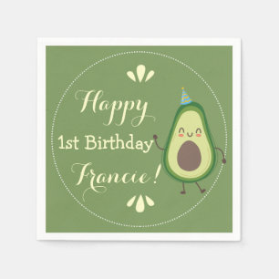Cute Avocado personaliseer de kleurrijke 1 ste ver Servet