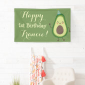 Cute Avocado personaliseert 1e verjaardag achtergr Spandoek (Insitu)