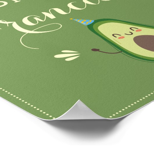 Cute Avocado personalize 1st Birthday Welcome Poster (Hoek)