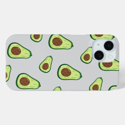 Cute Avocado Phone Case – Aesthetic Green Design (Achterkant (horizontaal))