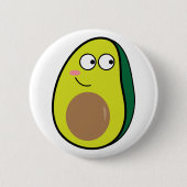 Cute Avocado Pinback Button - Fun Kawaii Fruit Pin (Voorkant)