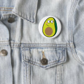 Cute Avocado Pinback Button - Fun Kawaii Fruit Pin (In situ)