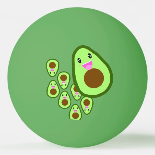 Cute Avocado Pingpongbal (Voorkant)