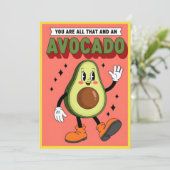 Cute Avocado Pun You Are All That And More Cartoon Bedankkaart (Staand voorkant)