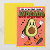 Cute Avocado Pun You Are All That And More Cartoon Bedankkaart (Voorkant / Achterkant)