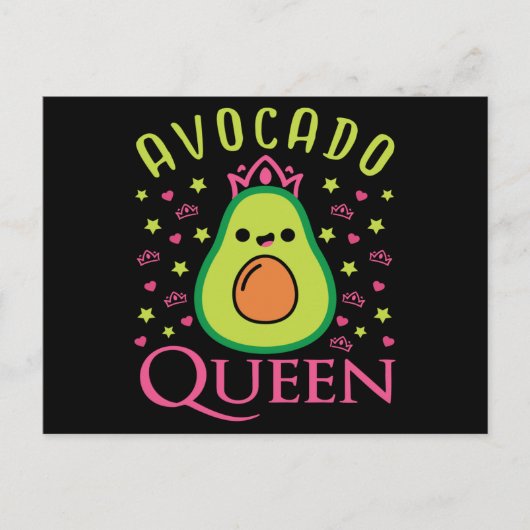 Cute Avocado Queen with Heart Keto Girl Cooking  Briefkaart (Voorkant)