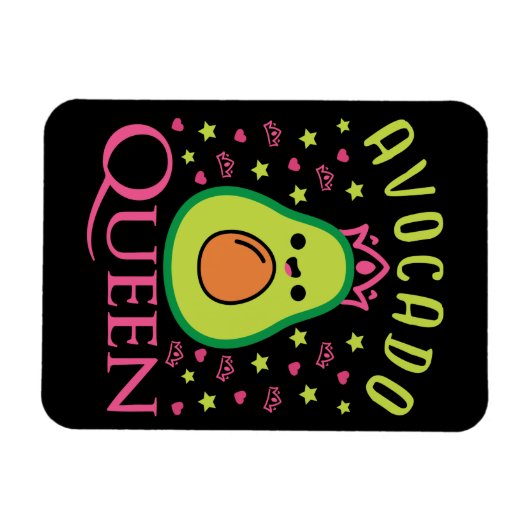 Cute Avocado Queen with Heart Keto Girl Cooking Magneet (Horizontaal)