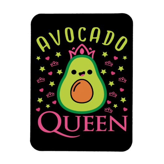 Cute Avocado Queen with Heart Keto Girl Cooking  Magneet (Verticaal)
