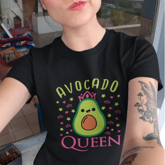 Cute Avocado Queen with Heart Keto Girl Cooking  T-shirt