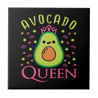 Cute Avocado Queen with Heart Keto Girl Cooking  Tegeltje