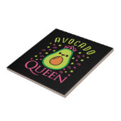 Cute Avocado Queen with Heart Keto Girl Cooking  Tegeltje (Zijkant)