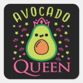 Cute Avocado Queen with Heart Keto Girl Cooking  Vierkante Sticker (Voorkant)