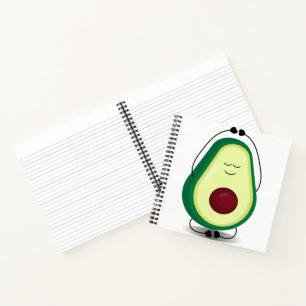 Cute Avocado Relaxation Cartoon Spiral Notebook Notitieboek