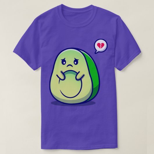Cute Avocado Sad Lose Seed Cartoon T-shirt (Design voorkant)
