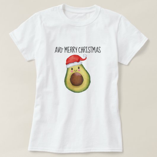 Cute Avocado Santa Avo Merry Kerstmis T-shirt (Design voorkant)
