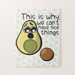 Cute Avocado Seed Cartoon Quote Gezegde Legpuzzel