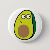 Cute Avocado Speld | Leuke Kawaii Fruit Speld Ronde Button 5,7 Cm (Voorkant)