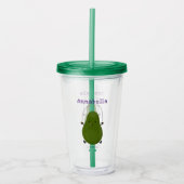 Cute avocado spring cartoon illustratie acryl drinkbeker (Voorkant)