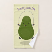 Cute avocado spring cartoon illustratie bad handdoek (Handdoek)