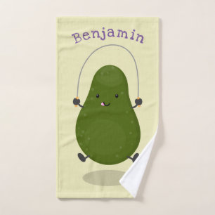 Cute avocado spring cartoon illustratie bad handdoek