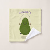Cute avocado spring cartoon illustratie bad handdoek (Wasdoekje)