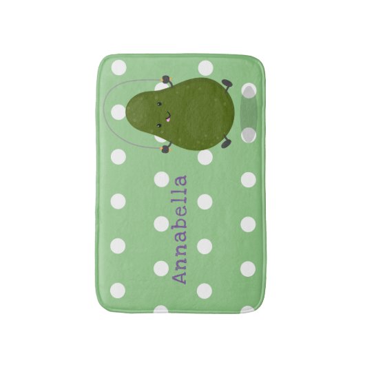 Cute avocado spring cartoon illustratie badmat (Voorkant Verticaal)