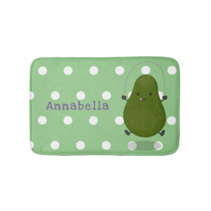 Cute avocado spring cartoon illustratie badmat
