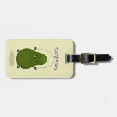 Cute avocado spring cartoon illustratie bagagelabel (Voorkant horizontaal)