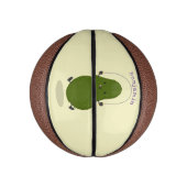 Cute avocado spring cartoon illustratie basketbal (Verticaal)