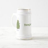 Cute avocado spring cartoon illustratie bierpul (Voorkant links)