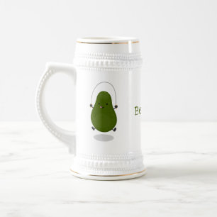 Cute avocado spring cartoon illustratie bierpul