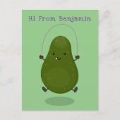 Cute avocado spring cartoon illustratie briefkaart (Voorkant)