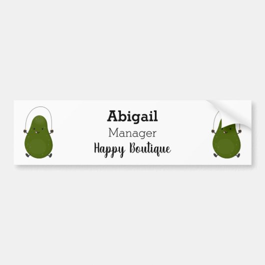Cute avocado spring cartoon illustratie bumpersticker (Voorkant)