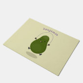 Cute avocado spring cartoon illustratie deurmat (Schuin)